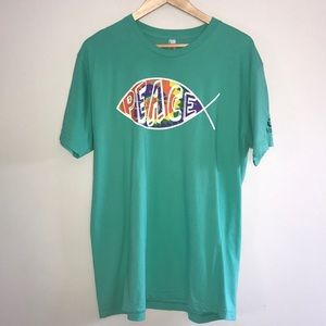 Tie dye Jesus fish logo T shirt